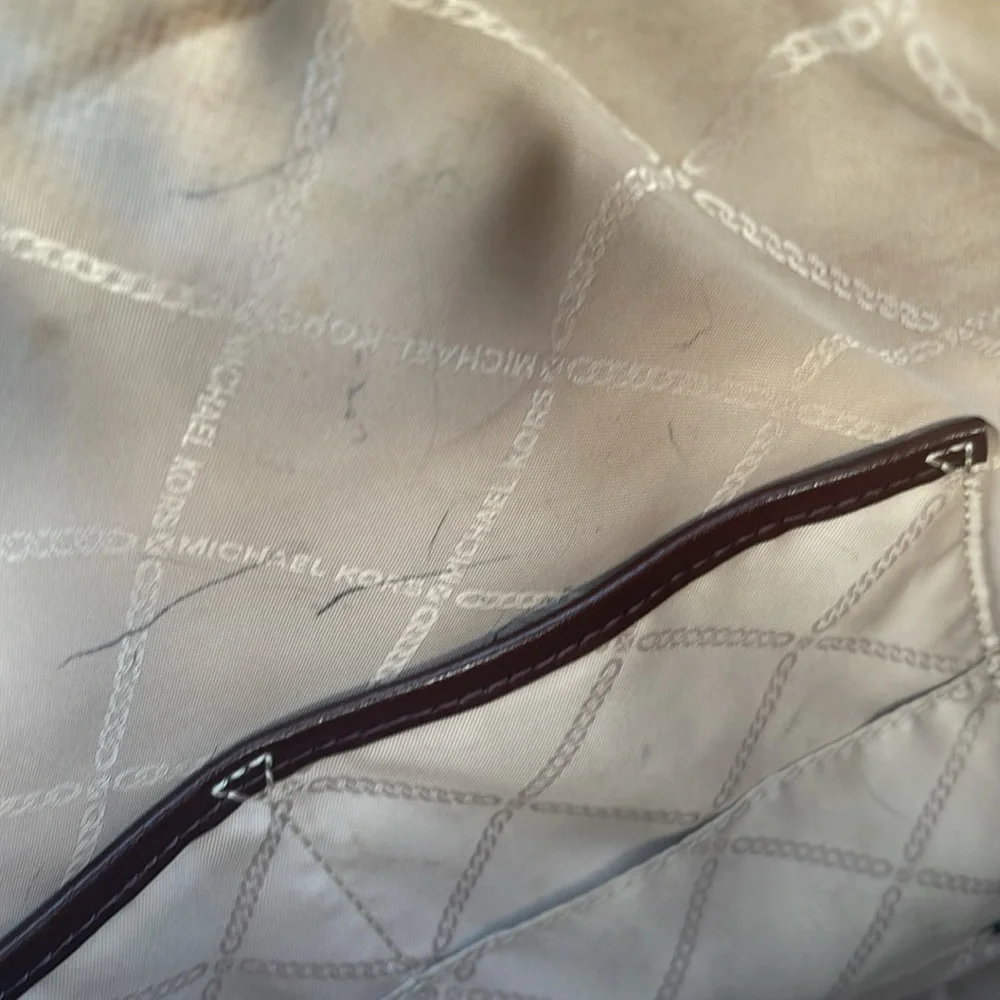 MICHAEL KORS Eva pebbled leather tote bag barolo